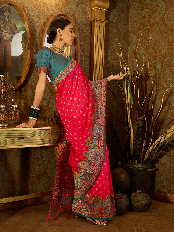 Timeless Pink Banarasi Satin Saree